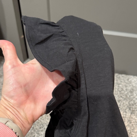 Black Ruffle Sleeve Top - Picture 3 of 4